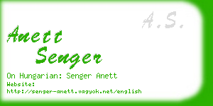 anett senger business card